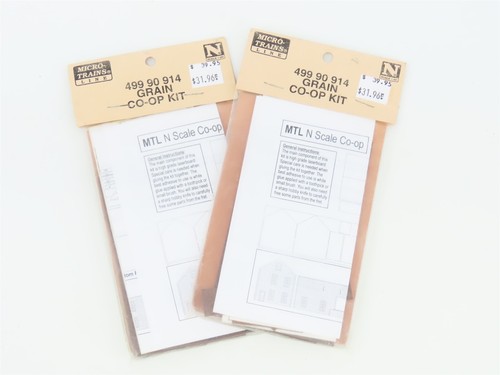 N 1/160 Scale MTL Micro-Trains 499 90 914 Grain Co-Op Building Kit - Lot of 2