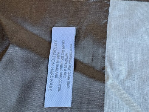 1x RESTORATION HARDWARE Thai Silk Pewter Silver DRAPERY CURTAIN 50x84 - Picture 4 of 15