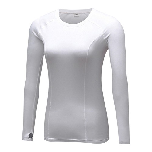 Women Solid Long Sleeve Sports Activewear T-Shirt Velvet Warmer Fitness Tops - Picture 15 of 15