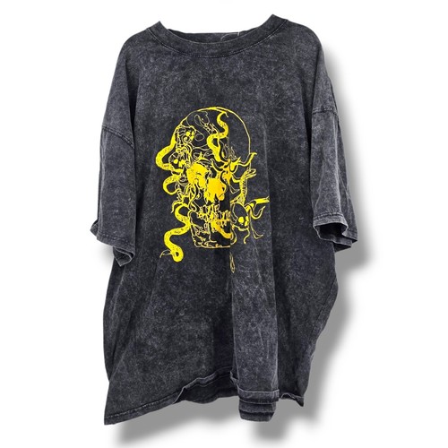 Nova Men's Graphic T-Shirt Skull Snake Print Oversized XXL