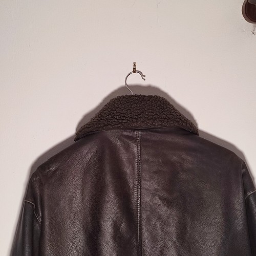 Harold Casuals Genuine Real Leather Jacket Aviator Style Collar Size Large - Picture 10 of 16