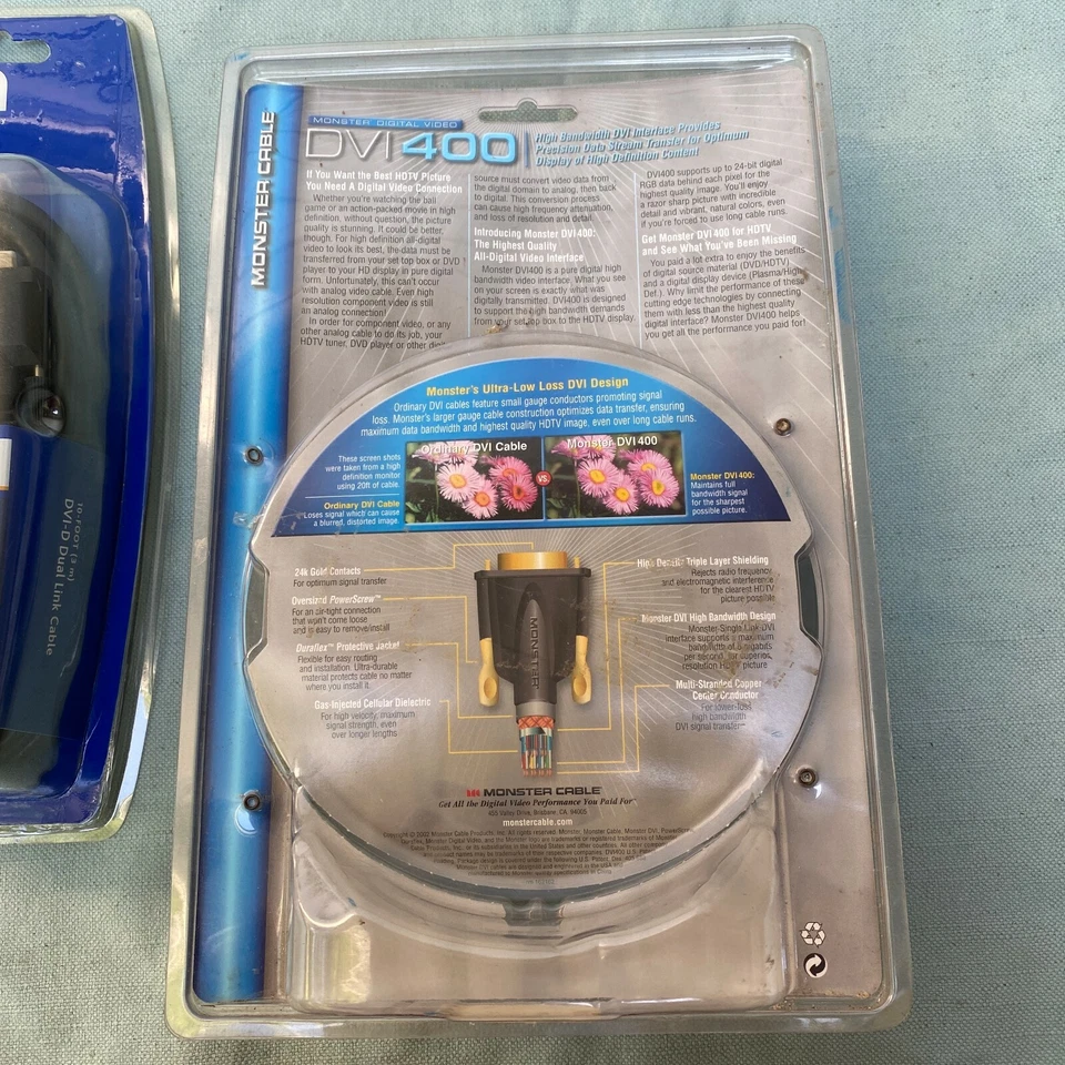 Ativa Monster DVI-D 400 Monitor AV Cable Dual Single Link 10’ 3.3’ HDTV LCD Male - Image 4 of 4