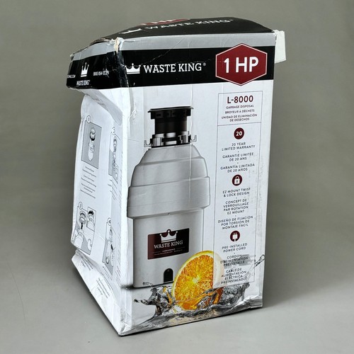 WASTE KING Garbage Disposal Continuous Feed 1 HP EZ Mount 2800 RPM L-8000 As-is - Picture 2 of 15