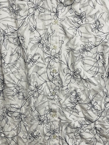 Alfred Dunner Womens Size-20W Button-up Shirt Sheer Blouse 3/4 Sleeve Floral - Picture 4 of 16