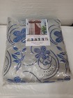 Jacquard Curtain Panel Set with Attached Valance 55" X 84 in (2 PCS) Blue
