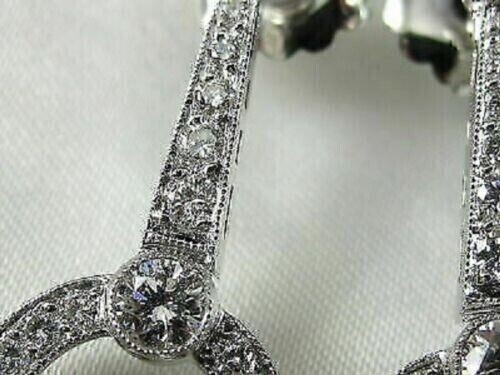 Round Cut Simulated Diamond Pretty Drop/Dangle Earrings In 14k White Gold Plated - Bild 3 von 5