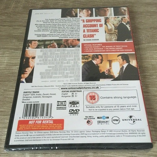 FROST / NIXON (DVD, 2009) FILM DVD BNIW NEW SEALED GIFT PRESENT - Picture 2 of 2