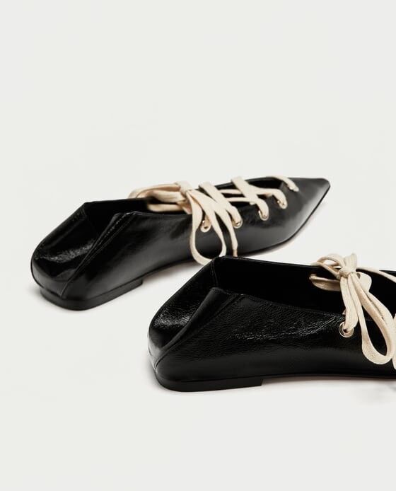 Zara Zara Zara mujer mula Bailarinas Con Cordones De Cuero Negro Talla 6 EUR 36 Nuevo con etiquetas 89033d Zara Zara Zara mujer mula Bailarinas Con Cordones De Cuero Negro Talla 6 EUR 36 Nuevo con etiquetas 89033d