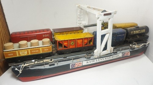 Vintage Large O Gauge Custom Made Wooden 23" Railway Transport Ferry Lionel/MTH - Picture 9 of 12