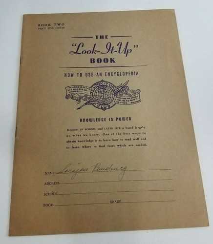 Vintage 1943 Look It Up Book Encyclopedia Learning Quiz - Picture 1 of 4