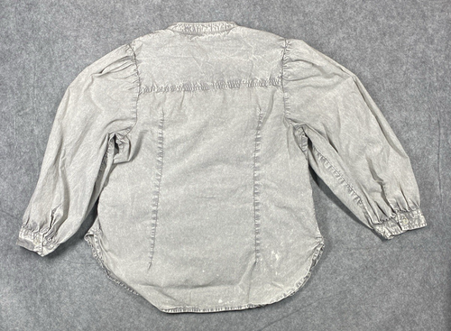 Blusa Anthropologie Pilcro Mujer Pequeña Gris Lavado Piedra Mangas Abullonadas Pradera - Imagen 9 de 10