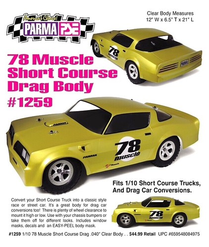 #1259 - 1/10 PARMA 78 Muscle Baja Short Course Clear RC SLASH Drag Racing Body - Picture 2 of 2