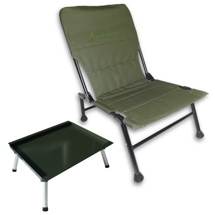 Carp Fishing Chair With Extendable Front Legs + Large Ali Adjustable Bivvy Table Carp Fishing Chair With Extendable Front Legs + Large Ali Adjustable Bivvy Table