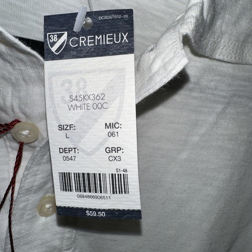 CREMIEUX GARMENT DYED Men's Polo WHITE Shirt LARGE - Picture 4 of 4