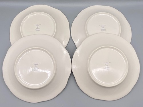 Juego de 4 platos de ensalada de gres con cuentas Pottery Barn Emma borde festoneado sin daños - Imagen 6 de 7