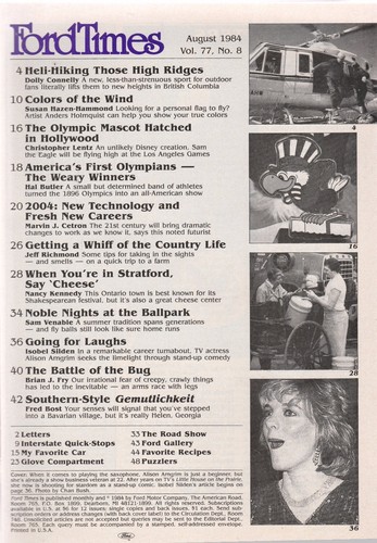 REVISTA FORD TIMES AGOSTO 1984 - Imagen 2 de 2