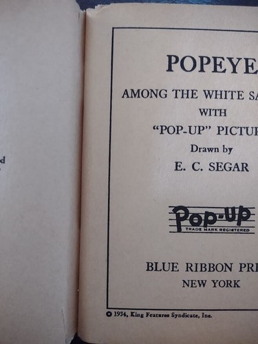 Popeye The Pop-up Popeye Among The White Savages Book 1934 "A Rare Printing" - Bild 3 von 3