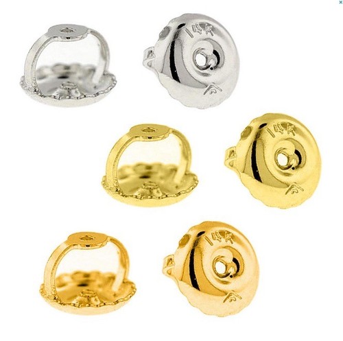 Screw Back Earrings Replacement Backs Nuts 14k Solid Gold W, Y or R