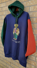 NWT POLO RALPH LAUREN BIG TALL COLOR-BLOCK PREPPY TEDDY BEAR MEN PULLOVER HOODIE