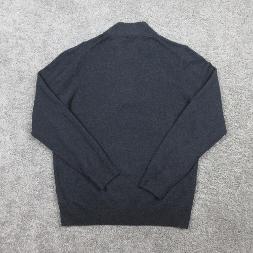Faherty Sweater Mens Large Carcoal Knit Jackson Quarter Zip Pullover Ash Heather - Picture 7 of 11