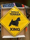 1991 Norwich Terrier Xing Aluminum Novelty Amber Sign 17" X 17" Diagonal Sign