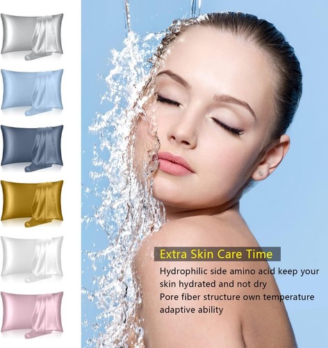 Pillowcase for Hair and Skin, Mulberry Silk Pillow Cases Standard Size - Picture 99 of 293