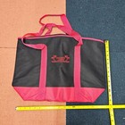 Trader Joe's Cooler Tote Bag Insulated Shopper Black Red Reusable U9b