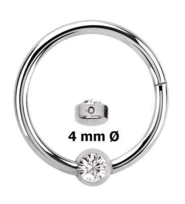 Piercing Stahl Ring BCR, Clicker In 1,2 Mm Mit Kugel - Foto 5