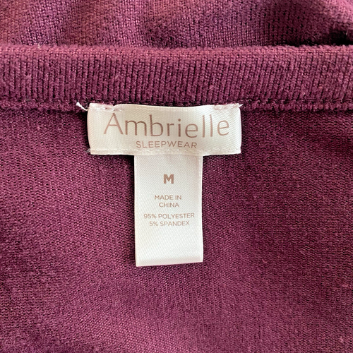 Ambrielle Womens Sleepwear Burgundy Knit Pajama Top Size M Long Sleeve Pullover - Picture 3 of 4