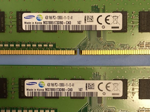 2 x 4GB (8GB Kit) Samsung M378B5173DB0-CK0 PC3-12800U 1600MHz Computer Memory - Picture 2 of 3