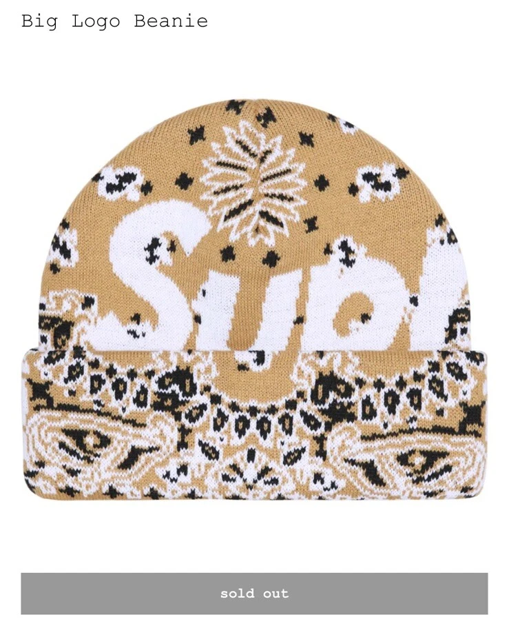 EN MAIN Supreme Big Logo Beanie Tan Bandana FW24 Livraison rapide et gratuite ?