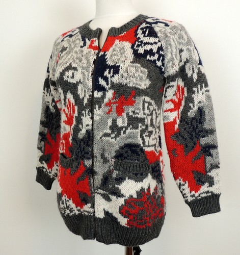 Gap Kids L 10 Girls Winter Ski Sweater Zip Up Cardigan Chunky Warm - Picture 5 of 8