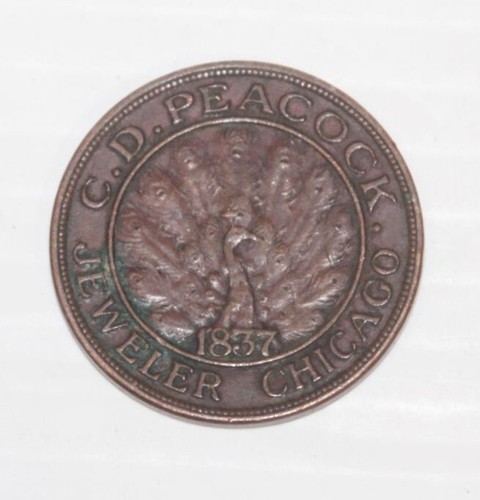 Circa 1900 Chicago IL Time Is Money C.D. Peacock Jeweler Medal Coin Token 1837