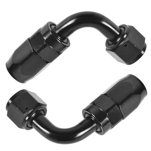 Black 2x 90° Degree Swivel Hose Line End Fitting Adaptor Fuel Oil AN8 - Imagen 6 de 13