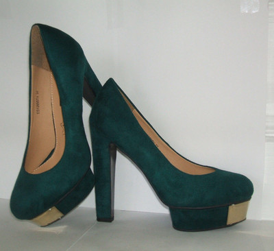 dark green high heels