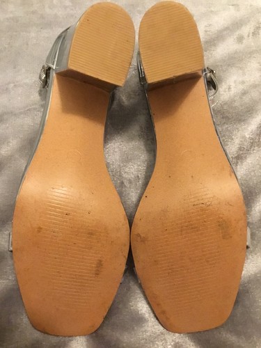 GLAMOUROUS Silver Metallic Sandals Size 5 (38) - Picture 12 of 14