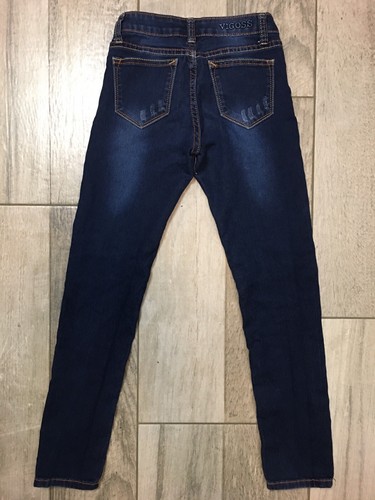 Vigoss Jagger Skinny Stretch Jeans Girls Sz 10 Low Rise Dark Wash Blue 25 Inseam - Picture 3 of 9
