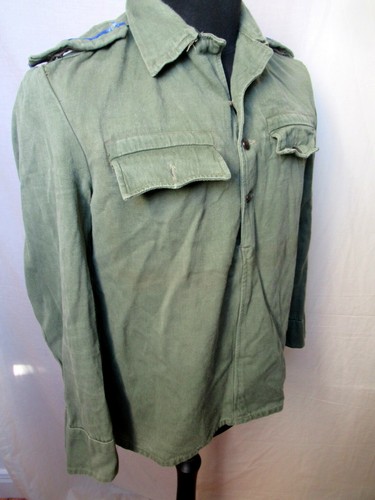 1970s soviet era Bulgarian hunting shirt army military cossack fieldshirt blue s - Imagen 2 de 9