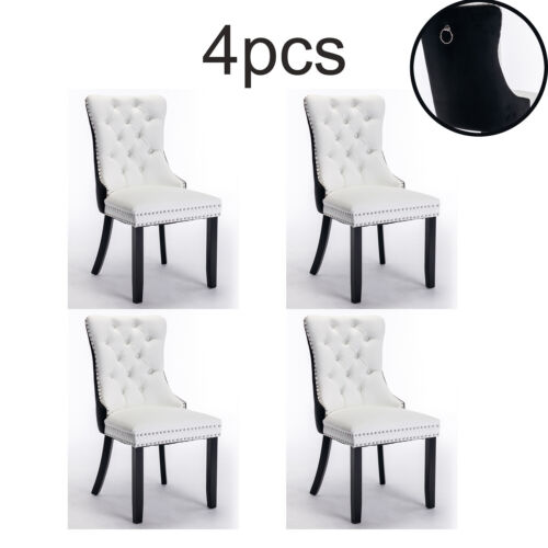 Modern Kitchen Dining Chairs Set of 2/4/6 PU Leather Side Chair Wood Metal Leg - Picture 85 of 170