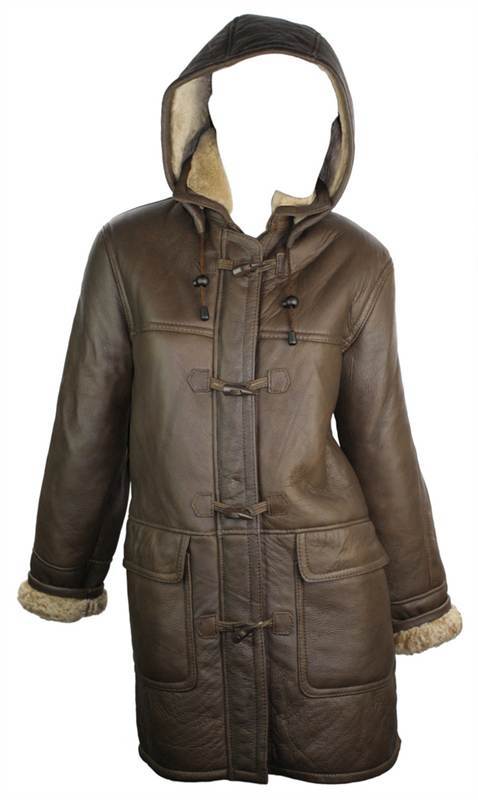 Señoras De Lujo 100% Vintage Invierno Piel de oveja Cuero Duffle chaqueta marrón Ginger Señoras De Lujo 100% Vintage Invierno Piel de oveja Cuero Duffle chaqueta marrón Ginger mejor precio