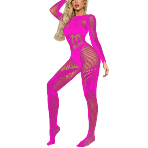 UK Women Lingerie See-through Fishnet Bodystocking Hollow Out Bodysuit Nih - Picture 17 of 46