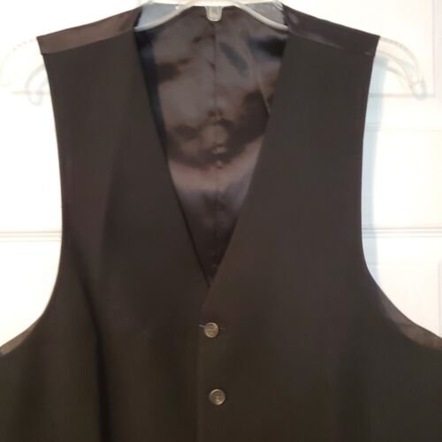 Chaps Vest Mens Black Large 42 45 Hoffman Career Business Button Down Formal New - Picture 2 of 3