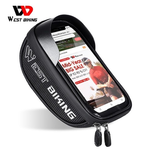 WEST BIKING Bicycle Handlebar Bag Touch Screen 6.7 in Phone Waterproof Bike Bag - Picture 3 of 16
