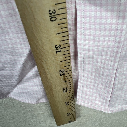 Camisa negra marrón 1826 para hombre talla 18,5 36 manga larga calce clásico rosa a cuadros - Imagen 8 de 10