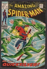 Amazing Spider-Man #71 - Spidey Meets Quicksilver! High Grade Copy! 9.0 VF/NM!
