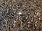10 Rare Crate & Barrel Christmas Silver Bell Napkin Linen Rings Beveled Ring EUC
