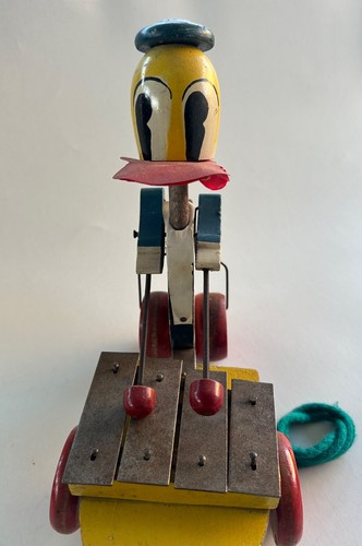 ANTIKES DONALD ENTE HOLZSPIELZEUG SPIELENDES XYLOPHON ZIEHSPIELZEUG 40er JAHRE - Bild 6 von 9