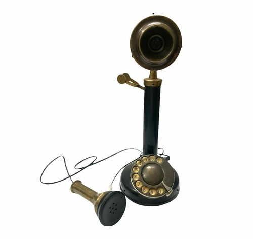 Marítimo antiguo latón vela palo teléfono dial rotativo teléfono de trabajo - Imagen 4 de 4