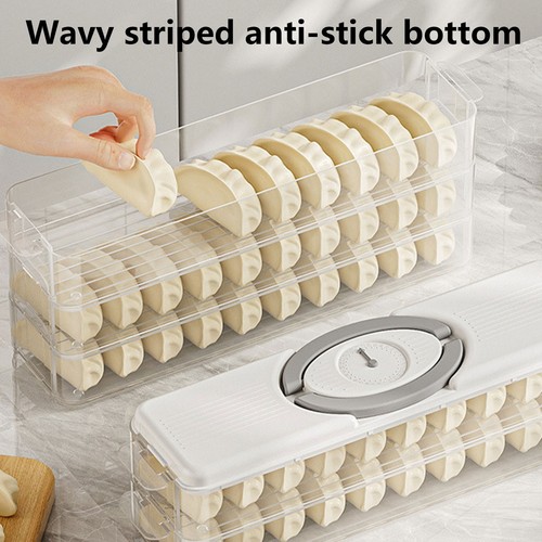 Refrigerator Dumpling Box 2-4 Layer Food Storage Container Stackable Organizer - Picture 5 of 18