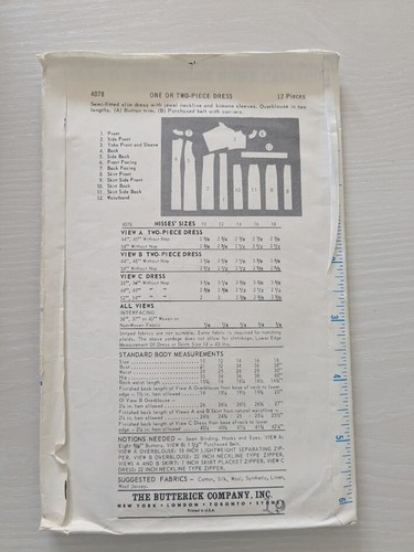 B32/34 Uncut More than Main Pic Vintage Butterick Sewing Pattern 1960s - Picture 49 of 52